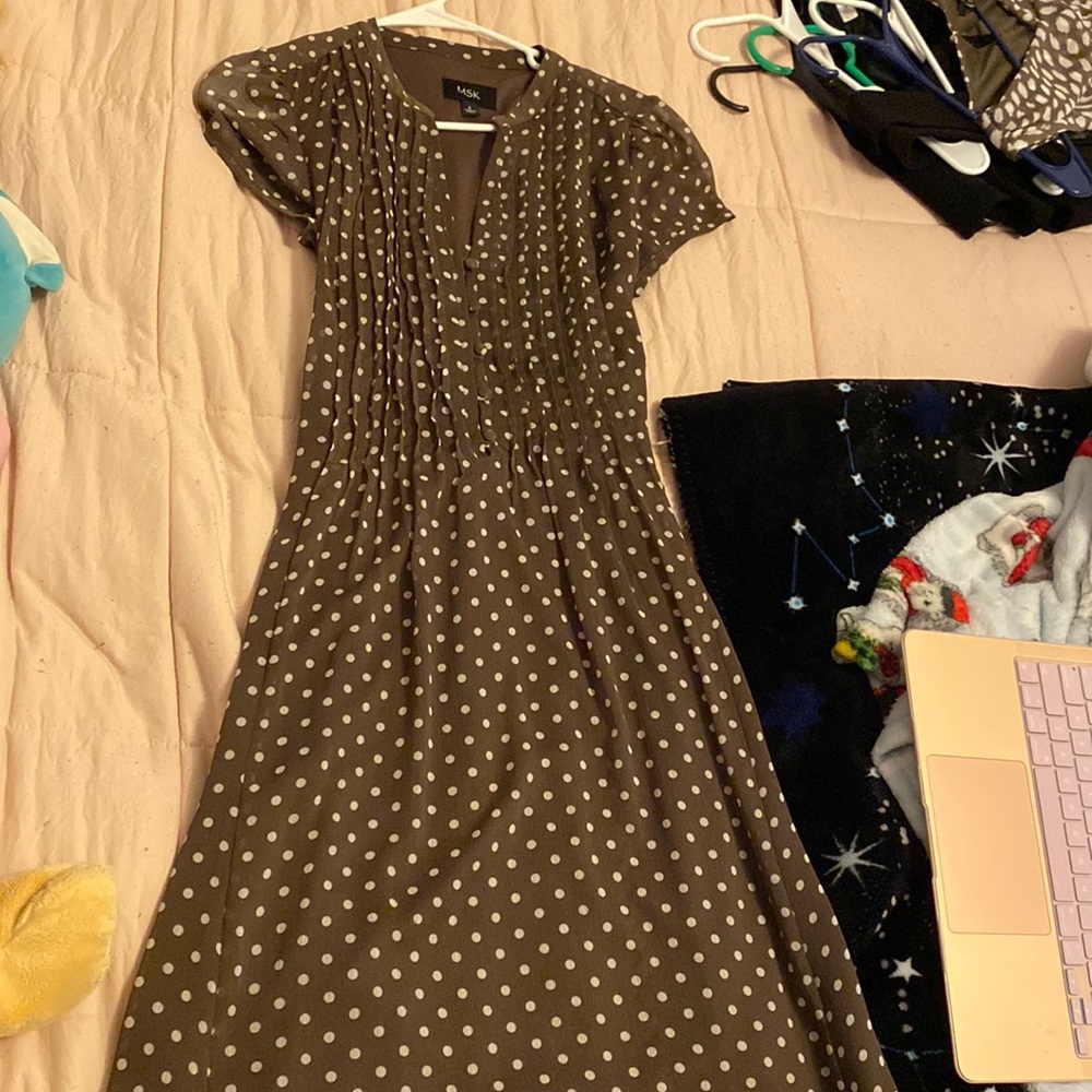 MSK brown polkadot dress